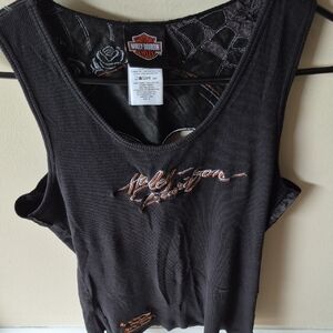 Harley-Davidson Charcoal Tank Top with Embroidered Logo